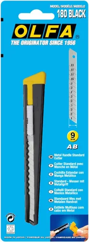 Miniatura 5 de Olfa 180 Negro Standard Duty Metal Mango Cuchillo/cortador