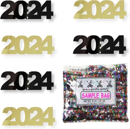 Miniatura 45 de Confetti Year 2024 Negro, Azul Royal Combo - 2 bolsas de media onza (1 oz)