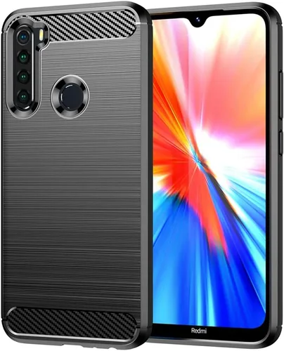 Miniatura 5 de Funda de teléfono para Redmi Note 8 M1908C3JH M1908C3JGG Funda de fibra de carbono a prueba de golpes Escudo resistente antiarañazos TPU suave Negro