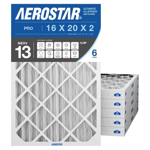 Miniatura 8 de Aerostar 19.875 x 21.5 x 1 MERV 8 – 4 unidades – Filtros plisados de alta eficiencia para HVAC, horno y aire acondicionado – Elimina el polvo