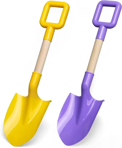 Dilabnba Palas de arena para niños de 16 pulgadas, mango de madera resistente, palas de plástico ABS, herramientas para excavar playa, arenero,
