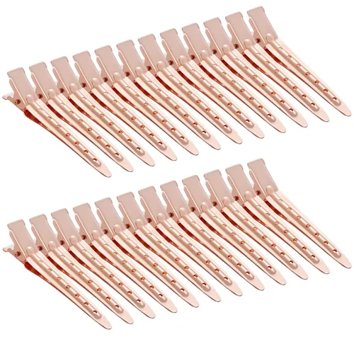 Miniatura 21 de 24 Paquetes de Pinzas Pico de Pato, Bantoye 2.75 Pulgadas Pinzas de Cocodrilo Rizadoras de Metal Antioxidante con Agujeros para Peinado del Cabello