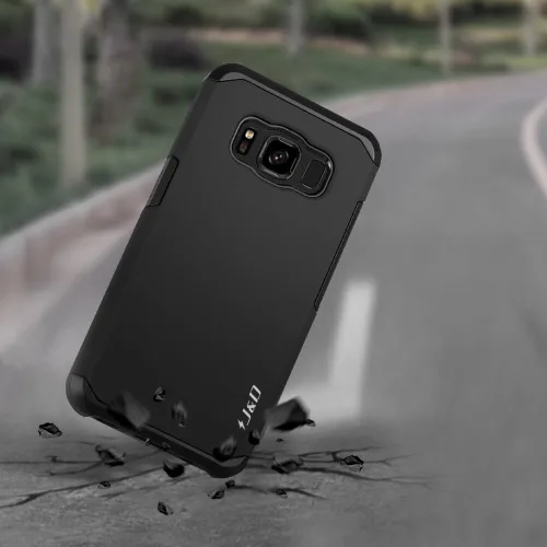 Miniatura 8 de J&D Funda compatible con Galaxy S8 Active, resistente de doble capa híbrida a prueba de golpes, resistente, no para S8 o S8 Edge, color negro