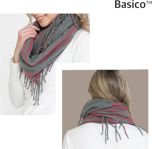 Miniatura 4 de BASICO Bufandas de otoño e invierno para mujer, bufanda infinita a cuadros para clima frío
