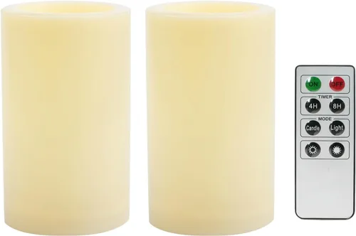 Miniatura 31 de CANDLE CHOICE Velas LED sin flama, impermeables, de pilas, para exteriores, con control remoto y temporizador, luz blanca parpadeante de resina