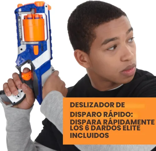 Miniatura 3 de Nerf N Strike Elite Strongarm Blaster de Juguete con Barril Rotatorio (Exclusivo de Amazon)