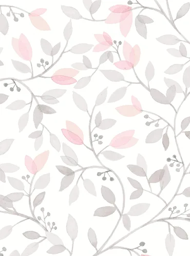 Miniatura 4 de Simple Shapes Floral Vines - Papel tapiz de acuarela para despegar y pegar (una sola hoja, 2 x 9 pies, gris coral)