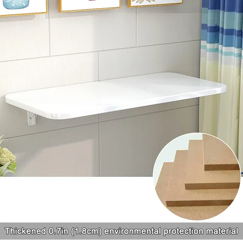 Miniatura 6 de Mesa plegable para montar en la pared, mesa de trabajo plegable, mesa plegable resistente y estable para lavandería, bar en casa, cocina y comedor