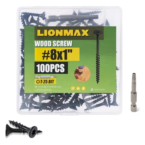 Miniatura 21 de LIONMAX Tornillos para madera de 1 pulgada, tornillos de cubierta #8 x 1, 1000 unidades, resistentes a la corrosión, revestimiento epoxi, tornillo