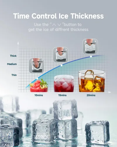 Miniatura 3 de EUHOMY Máquina de hielo comercial, 200 libras/24 horas, máquina de hielo de acero inoxidable debajo del mostrador con filtro de agua, capacidad