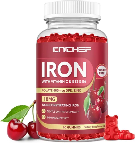 Miniatura 8 de Suplemento de hierro para mujeres y hombres, suplemento multivitamínico de hierro constructor de sangre con folato, vitamina C, B12, B6, zinc
