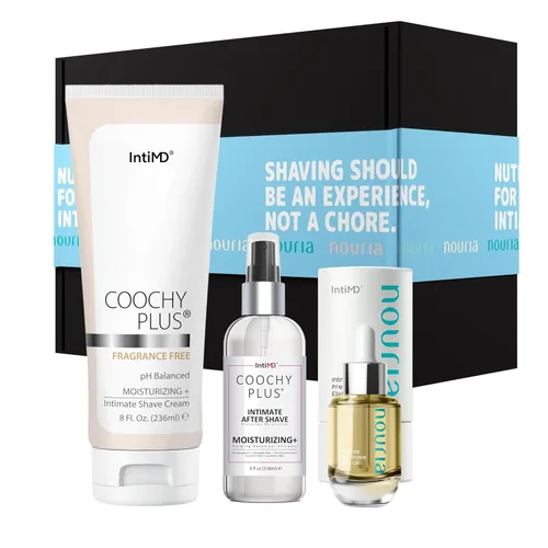 Miniatura 8 de Coochy Plus HydroLock - Kit de 3 pasos para afeitado íntimo: aceite de elixir para antes del afeitado NOURIA + crema de afeitado Coochy Plus Coco