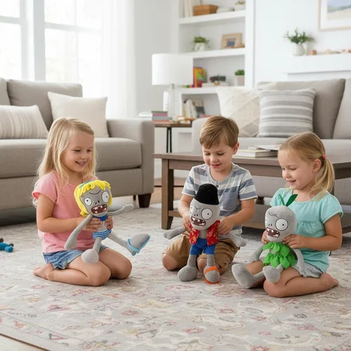 Miniatura 8 de Dyharnsty Juego de 3 bonitos juguetes de peluche de zombi, muñeca de peluche de PVZ para niños, grandes regalos para niños y fanáticos