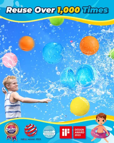 Miniatura 2 de SOPPYCID - 15 globos de agua reutilizables de llenado rápido para niños, globos de agua magnéticos recargables para piscina y playa, juguetes