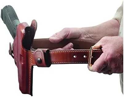Miniatura 2 de Aker Leather B21, cinturón de pistola oculto, 1-12" de ancho, negro, 46