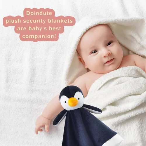 Miniatura 5 de Manta de seguridad suave de pingüino negro para bebé, manta de felpa con personaje de pingüino, regalo de baby shower/cuarto de bebé, bebé recién