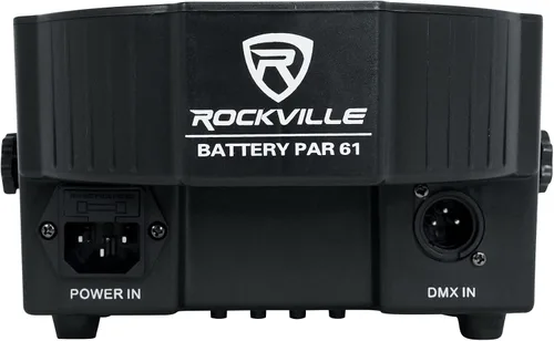 Miniatura 4 de Rockville Luz de lavado DMX recargable RGBWA+UV de batería PAR 61 de 36W, haz de 25 grados, baterías reemplazables, control remoto IR, activada por