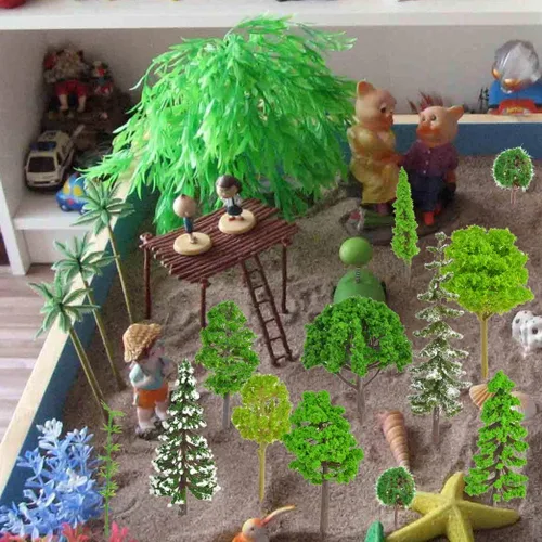 Miniatura 6 de Tayfremn 30 árboles modelos, tren, ferrocarril, paisaje, arquitectura, árboles de modelo mixto, árboles falsos para manualidades