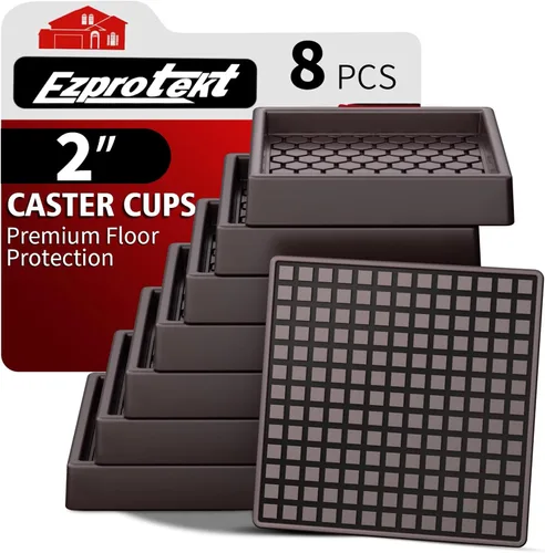 Miniatura 8 de Ezprotekt Almohadillas Antideslizantes para Muebles, 8 Piezas Copas de Ruedas de Goma Antideslizantes de 2.5", Posavasos Antideslizantes