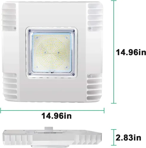 Miniatura 5 de OSTEK Luz LED para toldo de 150 W, para gasolinera, luz de techo de 5700 K, clasificación para exteriores (equivalente a 800 W HID/HPS), luces