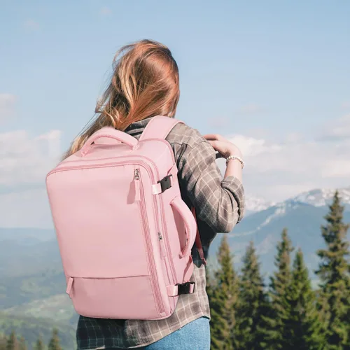 Miniatura 50 de Mochila de Viaje Snoffic para Mujer, Negro, 17 pulg.