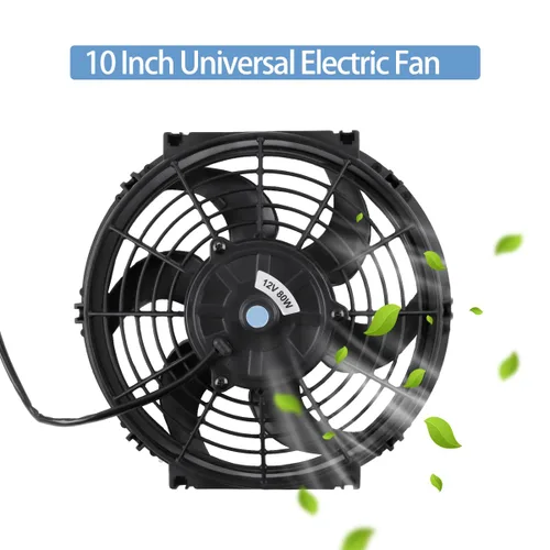 Miniatura 4 de Ventilador Eléctrico Universal para Radiador Automotriz de 10 Pulgadas, Ventiladores de Refrigeración Delgados de 12V de Tracción, Aspas Anchas