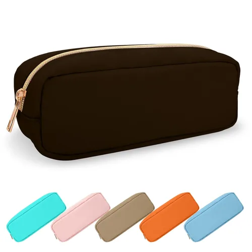 Miniatura 65 de Estuche pequeño para lápices y maquillaje para bolso, lindo estuche de lápices, bolsa de pinceles de maquillaje de nylon con cremallera, estuche