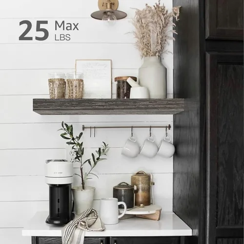 Miniatura 4 de QEEIG Estantes flotantes de baño para pared, estante de pared de 15.7 pulgadas sobre el inodoro, decoración del hogar, estantería pequeña de 15.7 x