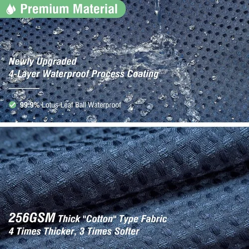Miniatura 4 de Dynamene Cortina de ducha de tela de 36 x 72 pulgadas, cortinas de ducha de tela pesada para baño, juego de cortina de baño de lujo neutra Azul