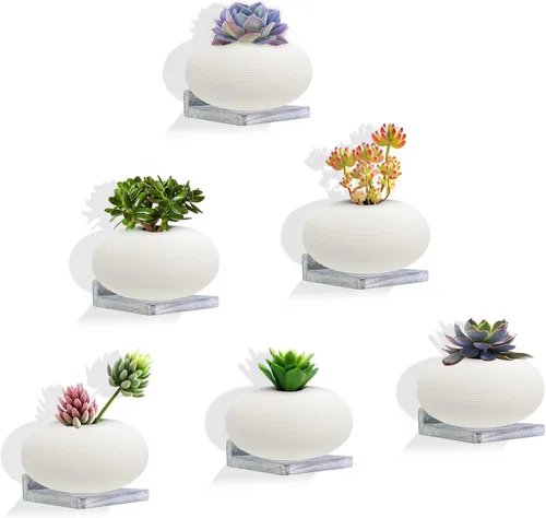 Estante flotante pequeño, mini estante montado en la pared de 5 x 5 pulgadas, estante de madera rústica para dormitorio, sala de estar, baño, Gris