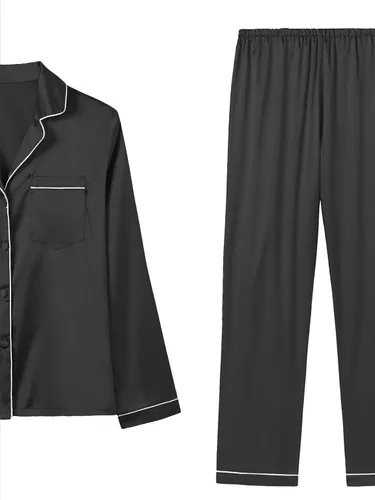 Miniatura 4 de LYANER Conjunto de pijama para mujer, 7 piezas, satén de seda, ropa de dormir, camisola y camisa