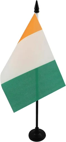 Miniatura 187 de AZ FLAG Sierra Leone Bandera de mesa 5'' x 8'' - Bandera de escritorio de Sierra Leona 21 x 14 cm - Bastón y base de plástico negro