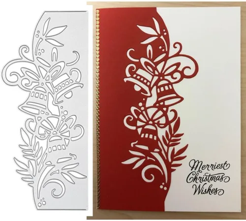 Miniatura 24 de Troqueles de corte para hacer tarjetas de papel, marco de fondo de Navidad 3D, plantillas de metal, herramientas de álbumes de recortes, plantilla