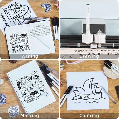 Miniatura 4 de REALIKE - Bolígrafos variados para Cricut Maker 3/Maker 4/Maker/Explore 3/4/Air 2/Air, juego de 7 bolígrafos negros, incluye bolígrafo de punta