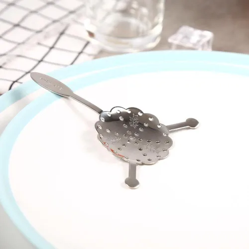 Miniatura 4 de Cucharas de absenta Eboxer, Cuchara de absenta retro de acero inoxidable, Utensilios de cóctel cuchara amarga, Cuchara de ajenjo de diseño único
