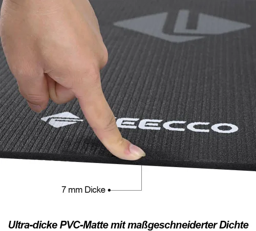 Miniatura 4 de FEECCO - Tapete de cuerda de saltar antideslizante de gran tamaño para suelo interior y hormigón exterior, material de alta densidad de 0.276 in