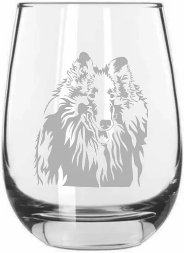 Miniatura 282 de Sakhalin Husky Dog - Copa de vino grabada personalizada de 15.25 onzas sin tallo