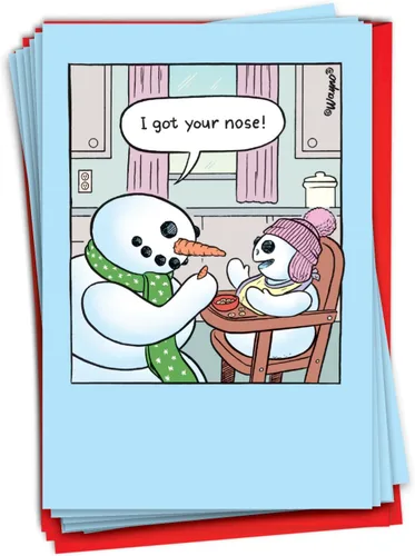 Miniatura 13 de NobleWorks 12 Divertidas Tarjetas de Felicitación de Navidad en Caja a Granel con Sobres de 5 x 7 Pulgadas (1 Diseño, 12 de Cada Una) Santa's Senior