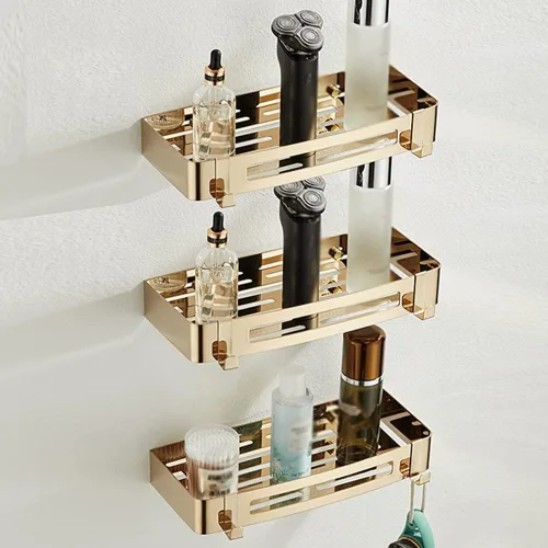 Miniatura 11 de Organizador de ducha de esquina, estante de baño, accesorios de baño (tamaño : oro 1 capa)
