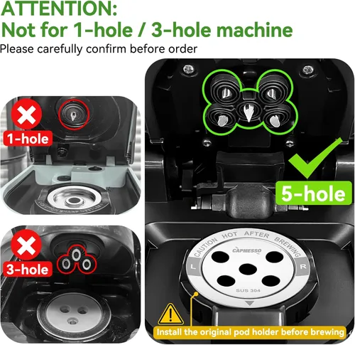 Miniatura 2 de CAPMESSO Tazas K reutilizables para Keurig: cápsulas de café de acero inoxidable actualizadas 2026 con 5 agujeros para Keurig K Supreme, K Slim, K