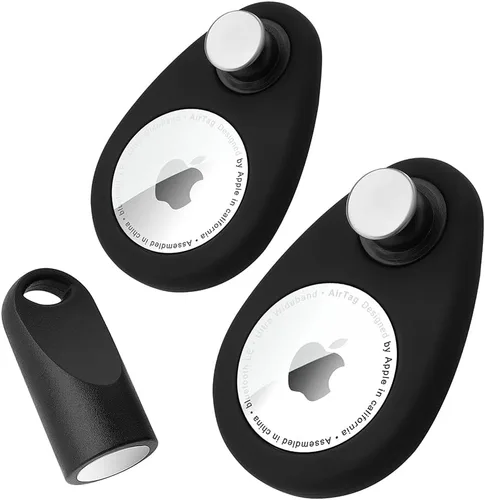 Soporte para Airtag para niños, bebés, niños pequeños, oculto, paquete de 2 fundas de rastreador GPS, funda de silicona antiextracción con pasadores