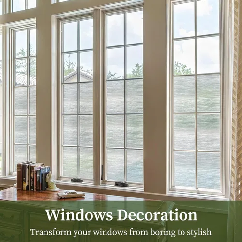 Miniatura 4 de Película de privacidad de agua transparente, no adhesiva, calcomanía decorativa, película de vidrio translúcido para ventana y puerta, anti-UV, 17.3