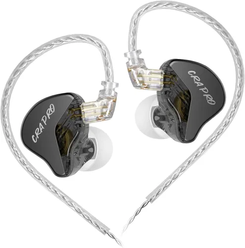 Miniatura 12 de Monitor intrauditivo CCA CRA - Auriculares IEM con controlador dinámico de diafragma ultrafino, auriculares con graves con cable extraíble de 2