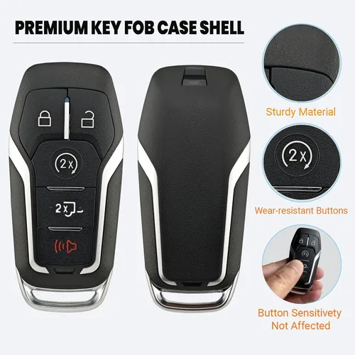 Miniatura 3 de Funda de repuesto para llavero Ford F150 F250 2015 2016 2017 FCC ID:M3N-A2C31243300 P/N:164-R8117 Control remoto de entrada sin llave 5 botones