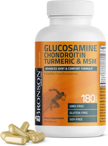 Miniatura 11 de Bronson Glucosamina Condroitina Cúrcuma y MSM Fórmula Avanzada para Articulaciones y Cartílago, Apoya Articulaciones Saludables, Movilidad