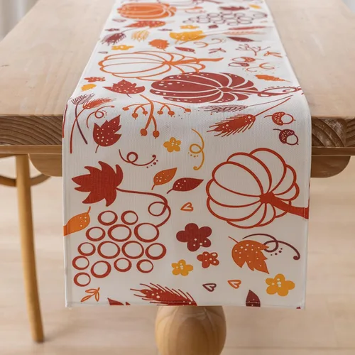 Miniatura 5 de Keketoarrange Camino de mesa de otoño, calabazas de Acción de Gracias, cosecha de otoño, hojas de arce, centro de mesa, decoración de mesa