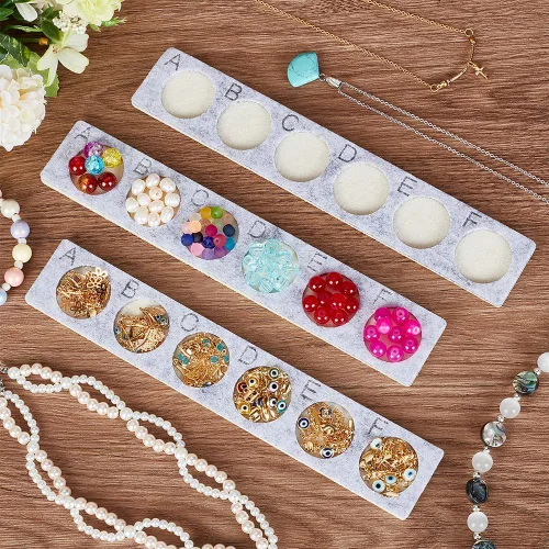 Miniatura 5 de PH PandaHall 10 bandejas de diseño de cuentas, tableros de cuentas de fieltro, organizador de pulseras de joyería, bandeja de almacenamiento