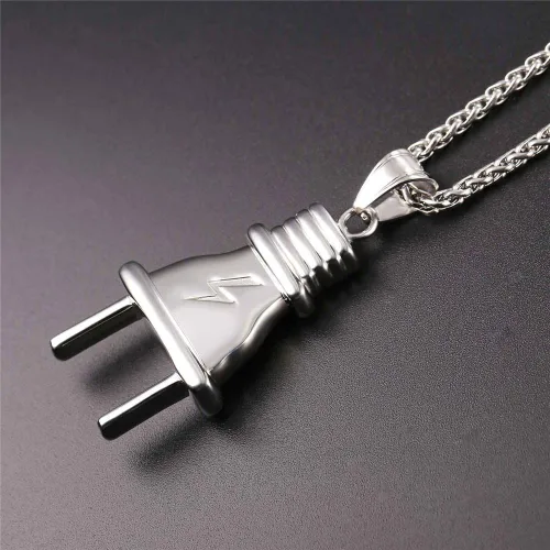 Miniatura 2 de U7 Punk Necklaces Stainless Steel 18K Gold Plated Large Hip Hop DaggerKnifeSwordSteampunk GearLarge Razor Blade Pendant Necklace for Men Women