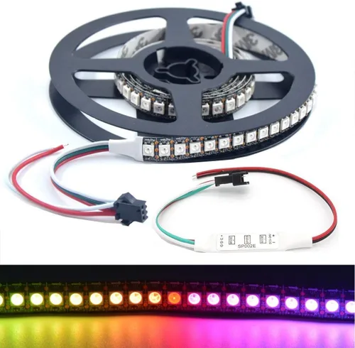 Miniatura 6 de WS2812B Tira de luces LED de 3.2 pies 1M WS2812B 144LEDs Programable Individual Direccionable WS2811 Tira de LED RGB 5050 incorporada IP30 No