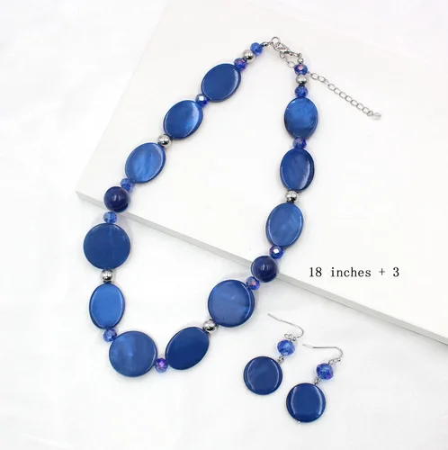 Miniatura 4 de Collar de cuentas gruesas, collar de concha colorida, juego de collar de moda para regalo de mujer